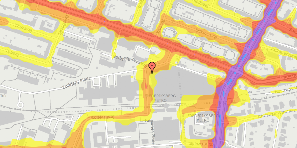 Trafikstøjkort på Solbjerg Plads 2E, 2000 Frederiksberg