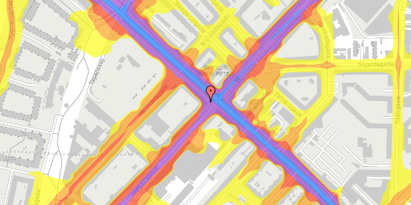 Trafikstøjkort på Hamletsgade 2, 2200 København N