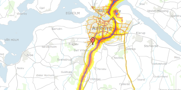 Trafikstøjkort på Gartnervej 120, 9200 Aalborg SV