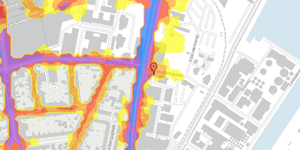 Trafikstøjkort på Jægergårdsgade 152, 8000 Aarhus C