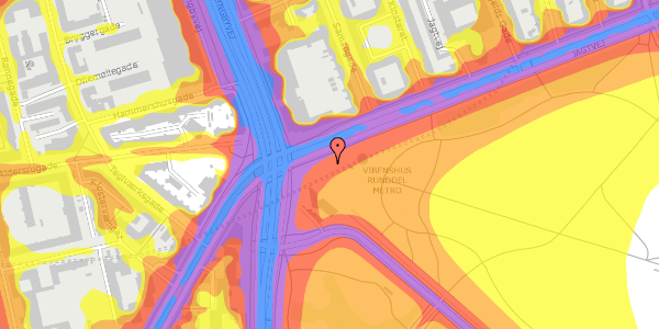 Trafikstøjkort på Jagtvej 180, 2100 København Ø