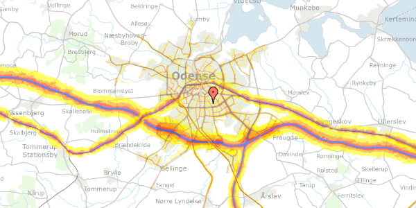 Trafikstøjkort på Østerbæksvej 57, 5230 Odense M