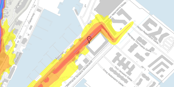 Trafikstøjkort på Dagmar Petersens Gade 68, 1. th, 8000 Aarhus C