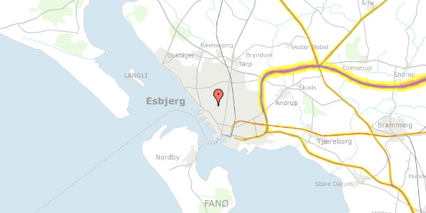 Trafikstøjkort på Vognsbøl Engvej 7, 6700 Esbjerg