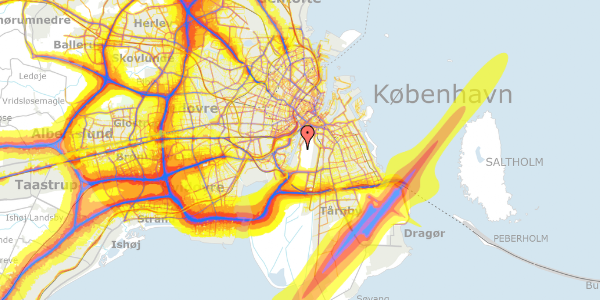 Trafikstøjkort på Niels Neergaards Gade 44, 2300 København S