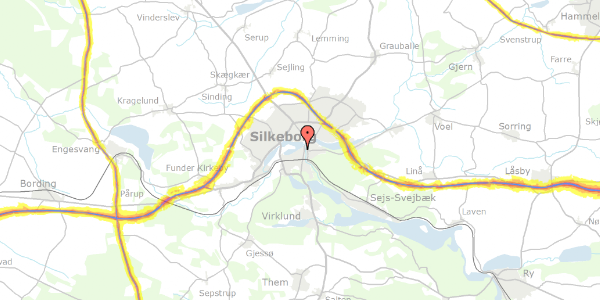 Trafikstøjkort på Lille Søgade 2, 5. , 8600 Silkeborg