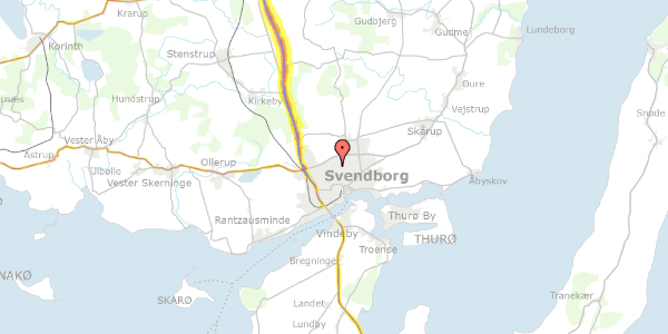 Trafikstøjkort på Græsholmevej 45, 5700 Svendborg