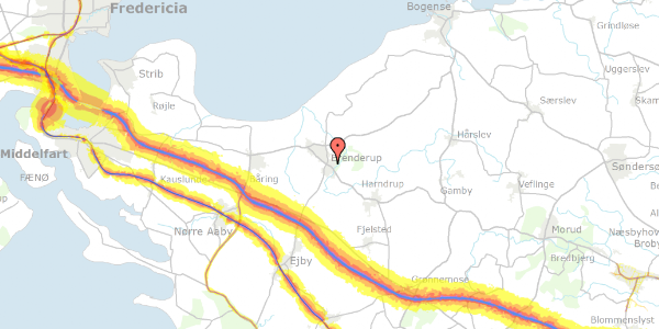 Trafikstøjkort på Brenderupvej 28, 5464 Brenderup Fyn