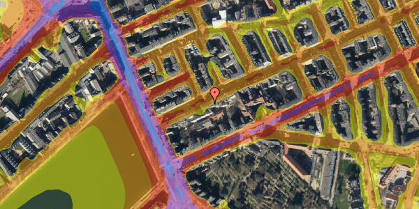 Trafikstøjkort på Willemoesgade 12, 2100 København Ø