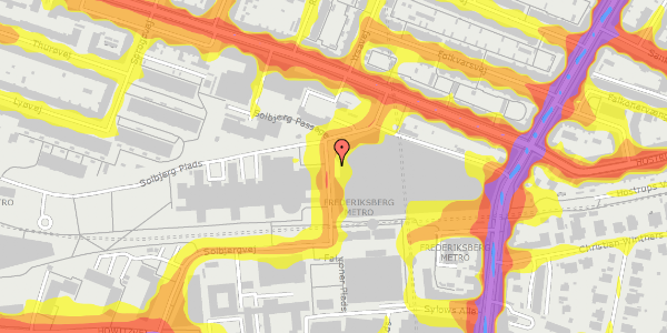 Trafikstøjkort på Solbjerg Plads 2C, 2000 Frederiksberg