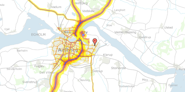 Trafikstøjkort på Blæsborgvej 81, 9220 Aalborg Øst