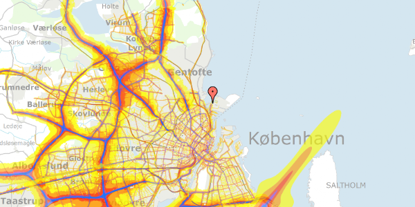 Trafikstøjkort på Svaneknoppen 7, 2100 København Ø