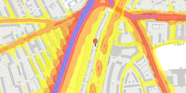 Trafikstøjkort på Hf. Grænsen 18, 2000 Frederiksberg