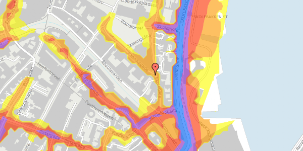 Trafikstøjkort på Kannikegade 18, st. , 8000 Aarhus C