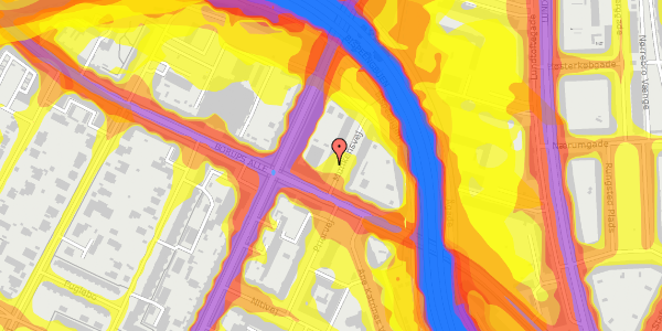 Trafikstøjkort på Munkensvej 3, 2000 Frederiksberg