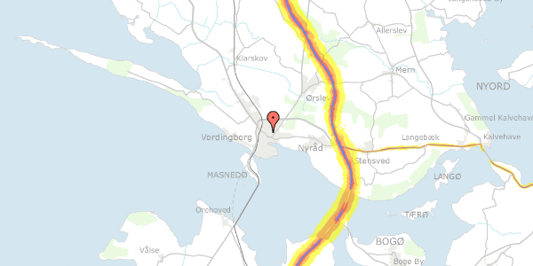 Trafikstøjkort på Badstuegade 18, 4760 Vordingborg