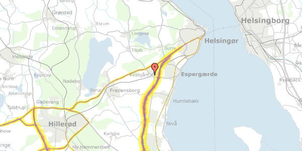 Trafikstøjkort på O.F. Kvistgård 33A, 3490 Kvistgård