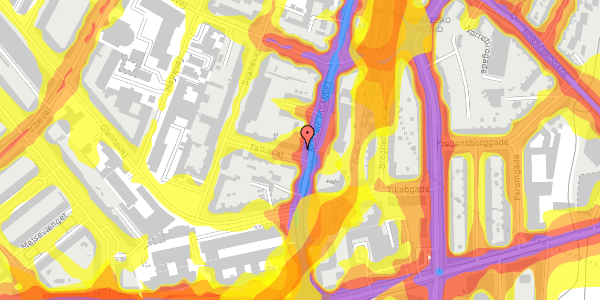 Trafikstøjkort på Falkevej 2, st. 2, 2400 København NV