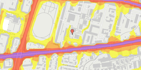 Trafikstøjkort på H.V. Nyholms Vej 4, 2000 Frederiksberg