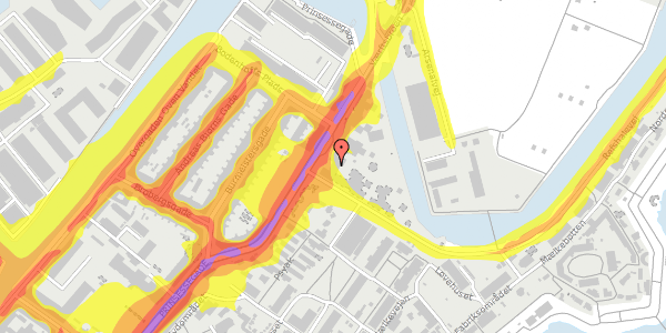 Trafikstøjkort på Prinsessegade 74, 1422 København K