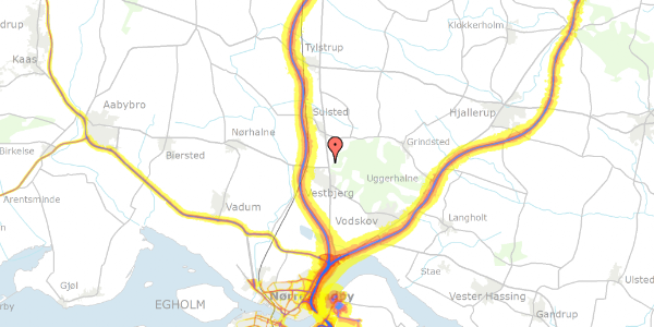 Trafikstøjkort på Vang Mark 16, 9380 Vestbjerg