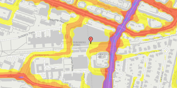 Trafikstøjkort på Solbjergvej 2D, 2000 Frederiksberg