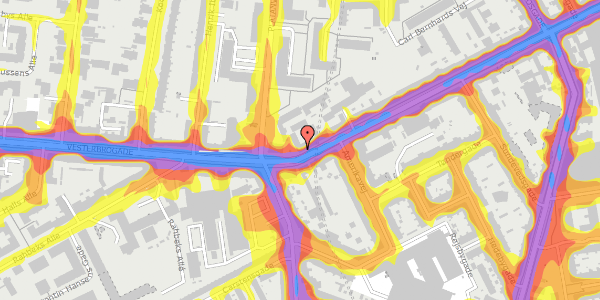 Trafikstøjkort på Vesterbrogade 148E, 1620 København V