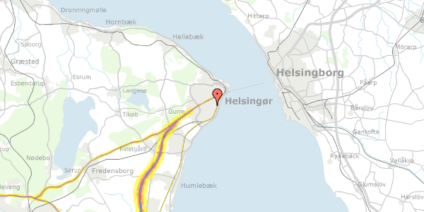 Trafikstøjkort på Horsensvej 32A, 3000 Helsingør