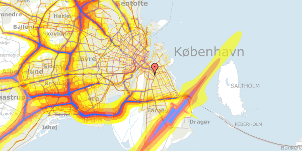 Trafikstøjkort på Brydes Allé 32, st. 46, 2300 København S