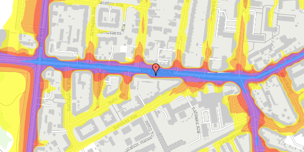 Trafikstøjkort på Vesterbrogade 169, 1800 Frederiksberg C