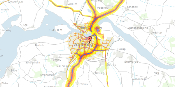 Trafikstøjkort på Ditlev Bergs Vej 101, 3. 6, 9000 Aalborg