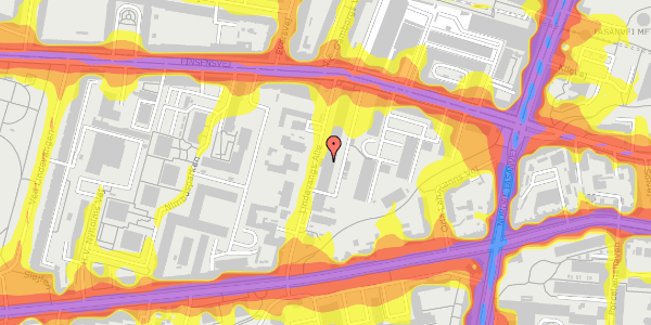 Trafikstøjkort på Lindevangs Alle 10A, 2000 Frederiksberg