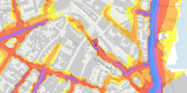 Trafikstøjkort på Fiskergade 42, 8000 Aarhus C