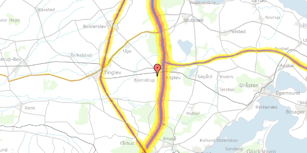 Trafikstøjkort på Hærvejen 87, 6200 Aabenraa