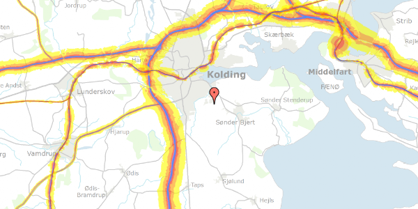 Trafikstøjkort på Lokes Ager 27, 6000 Kolding