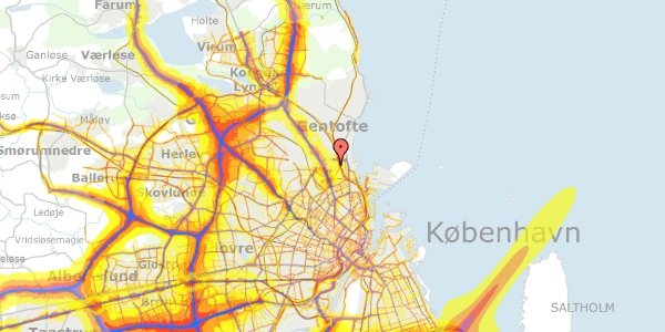 Trafikstøjkort på Rymarksvej 19, 2900 Hellerup