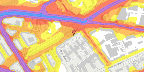 Trafikstøjkort på Uplandsgade 30, 2300 København S