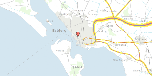 Trafikstøjkort på Vesterhavsgade 129, 6700 Esbjerg