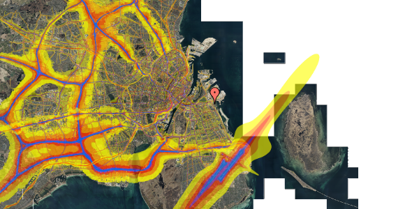 Trafikstøjkort på Lindgreens Allé 9, 1. tv, 2300 København S