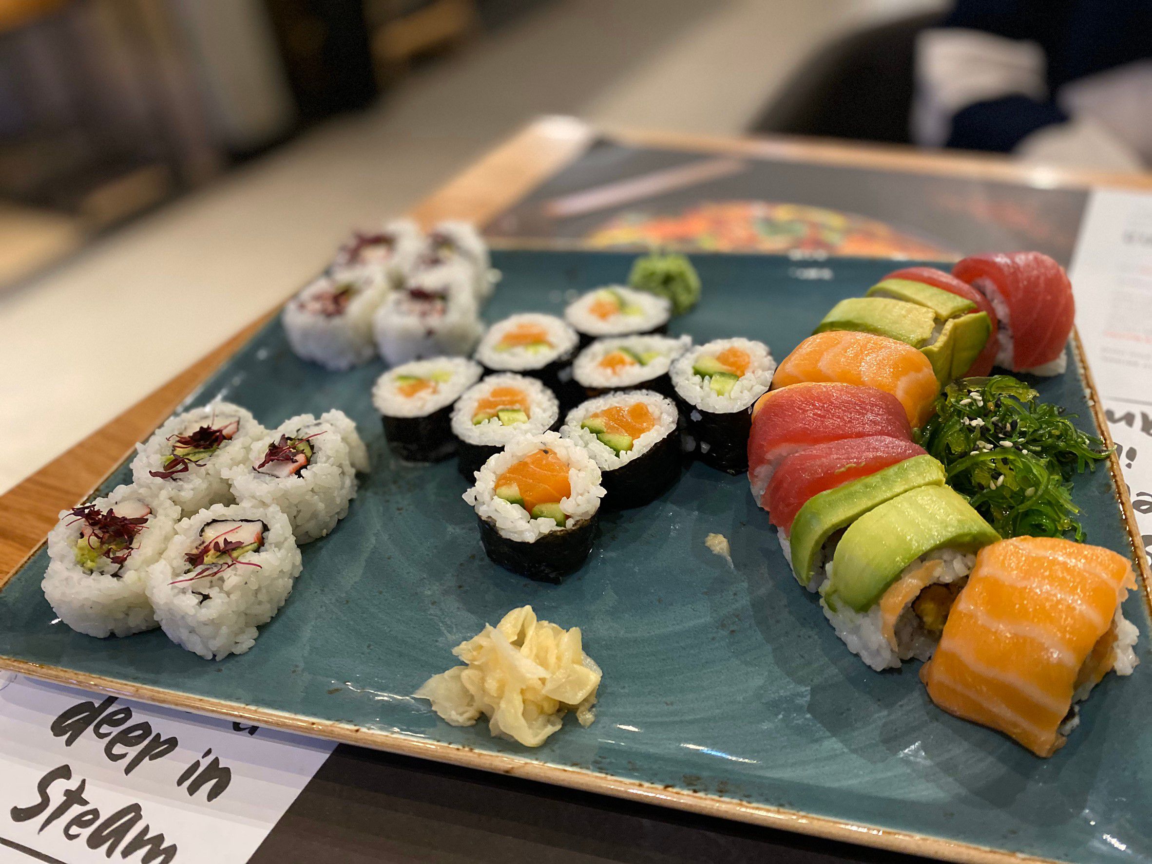 Rainbow sushi plate