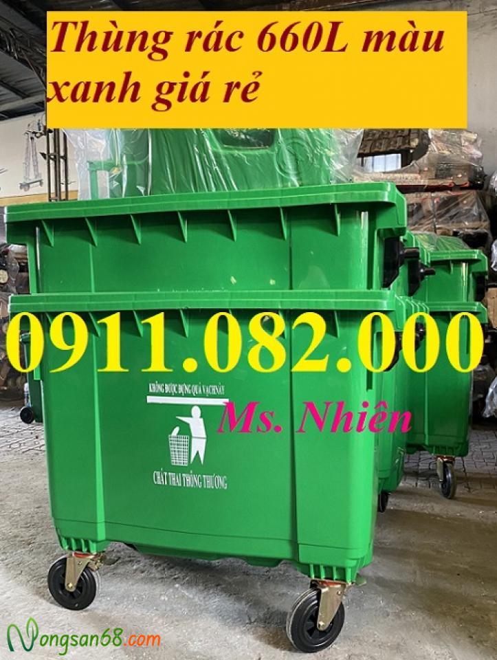 Thùng rác nhựa giảm giá cực sốc- thùng rác 120l 240l 660 giá rẻ tại kiên giang- lh 0911082000-2