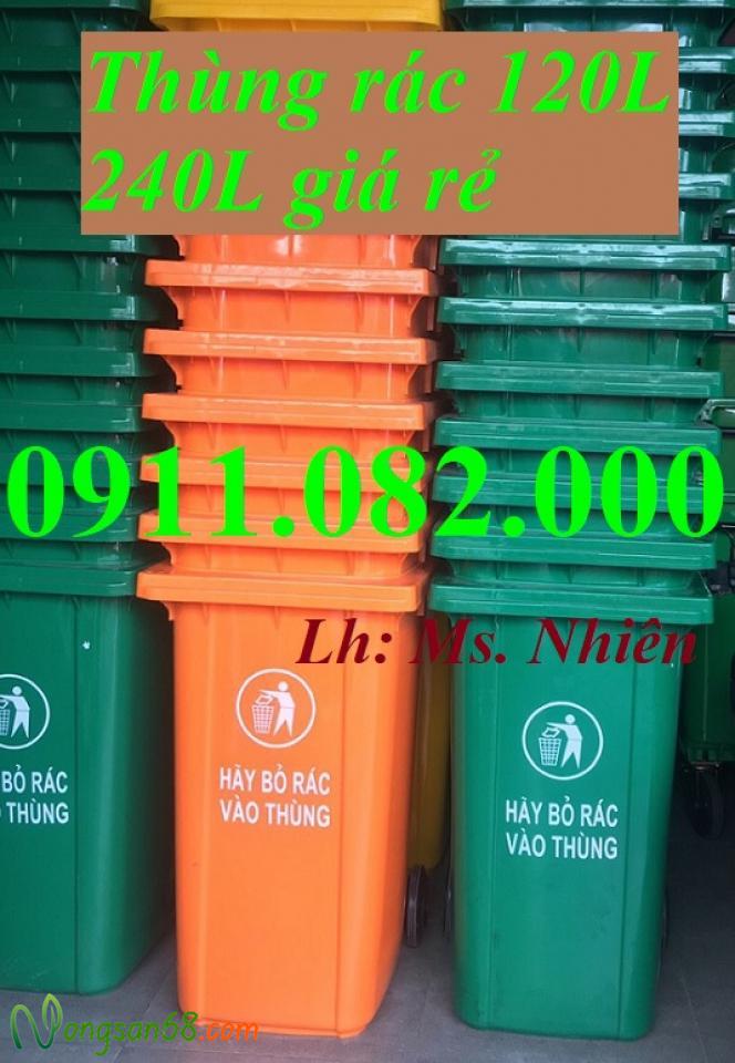Nơi sản xuất thùng rác nhựa rẻ nhất miền tây- thùng rác 120l 240l 660l tại bạc liêu- lh 0911082000-1