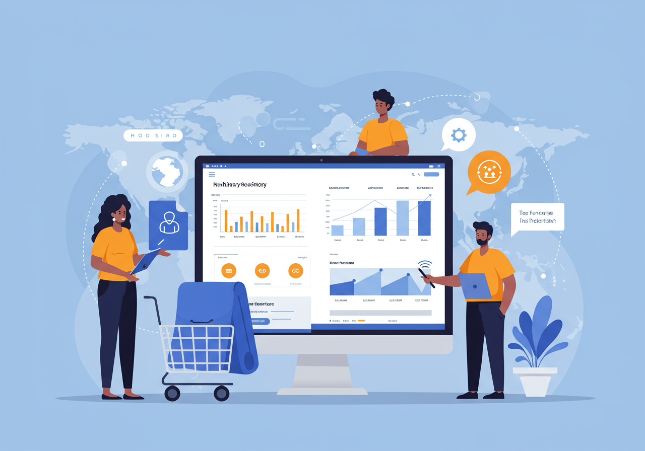 Real-time inventory dashboard showcasing up-to-the-minute stock levels, sales trends, and order status for optimized e-commerce management.
