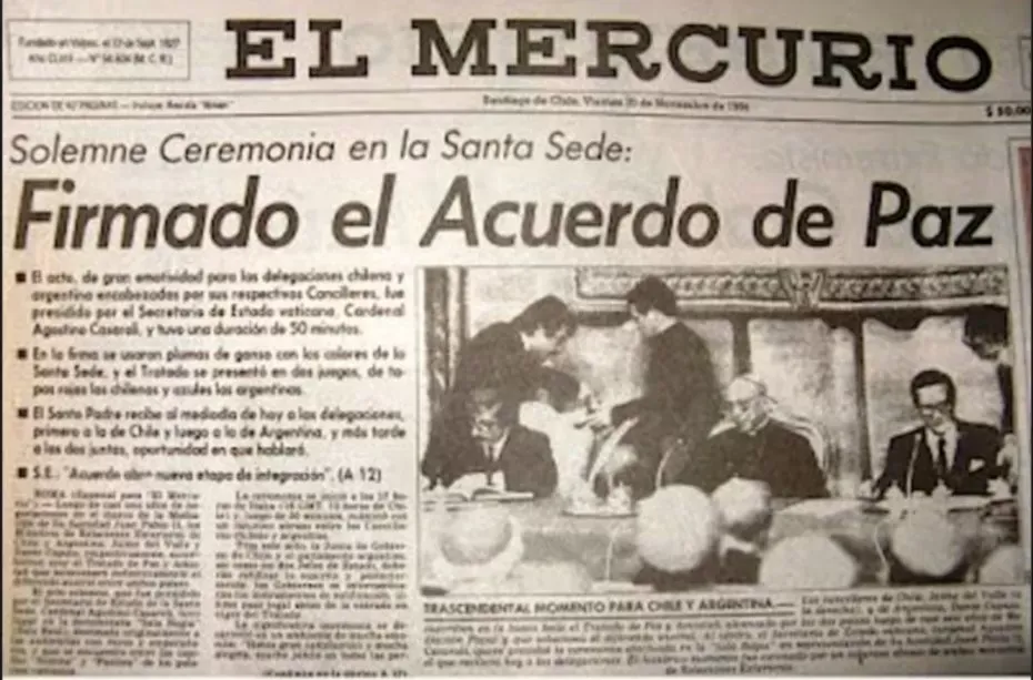 Argentina y Chile sellaron un histórico acuerdo de paz el 29 de noviembre de 1984