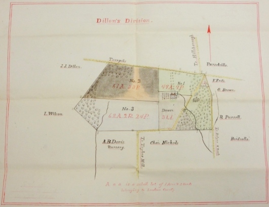 Survey Plat, June 1884, Loudoun Chancery Case Nichols vs. Dillon M3565 (1884-53)