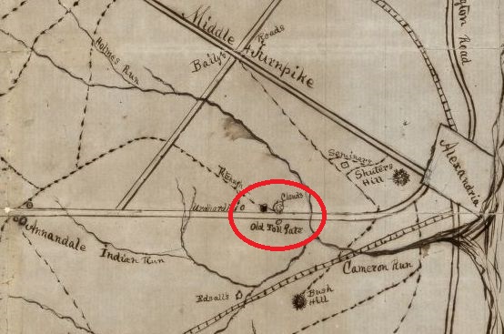 Location of Gate #2 shown on Civil War Field Map, 1862, Courtesy Library of Congress