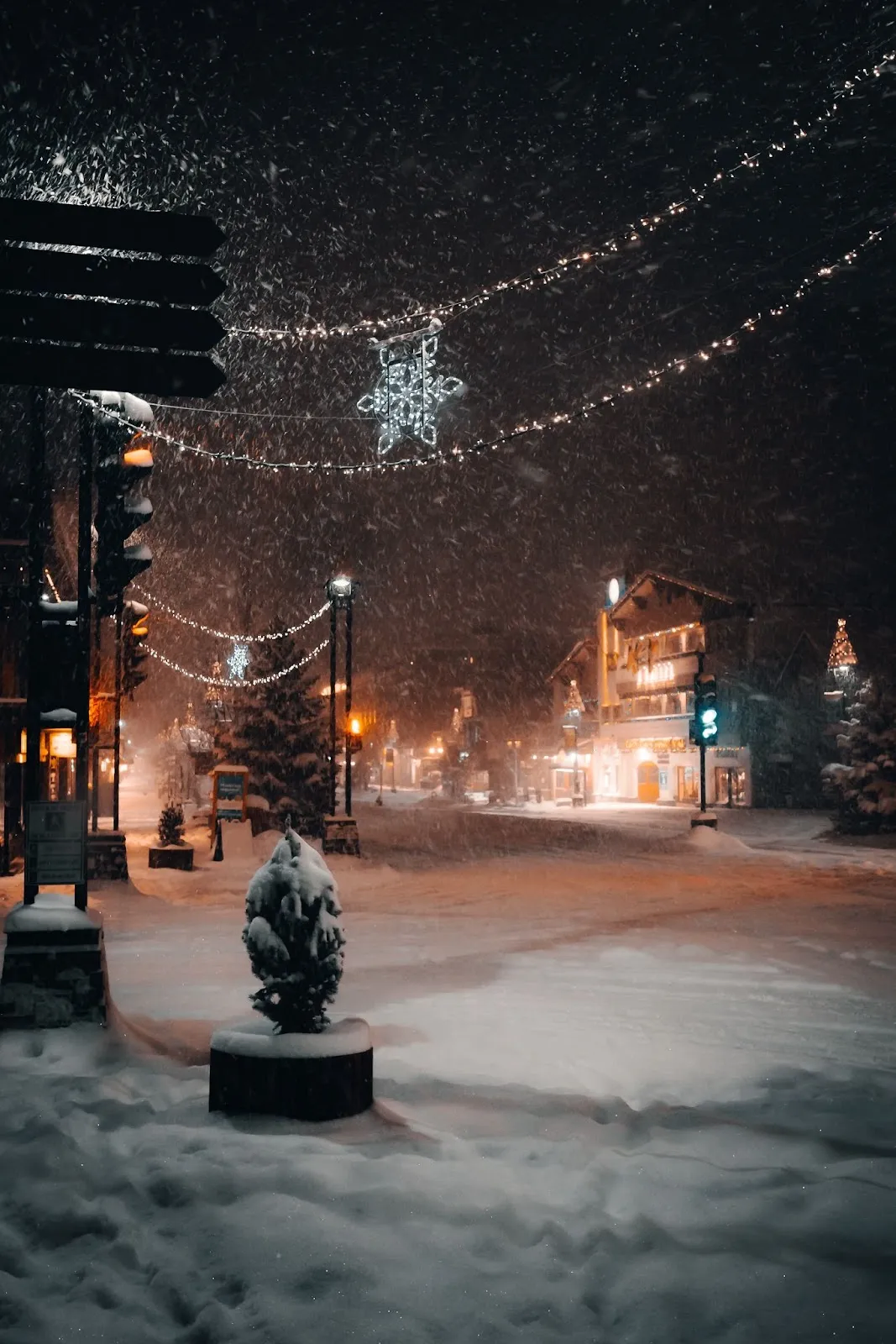 small town christmas setting