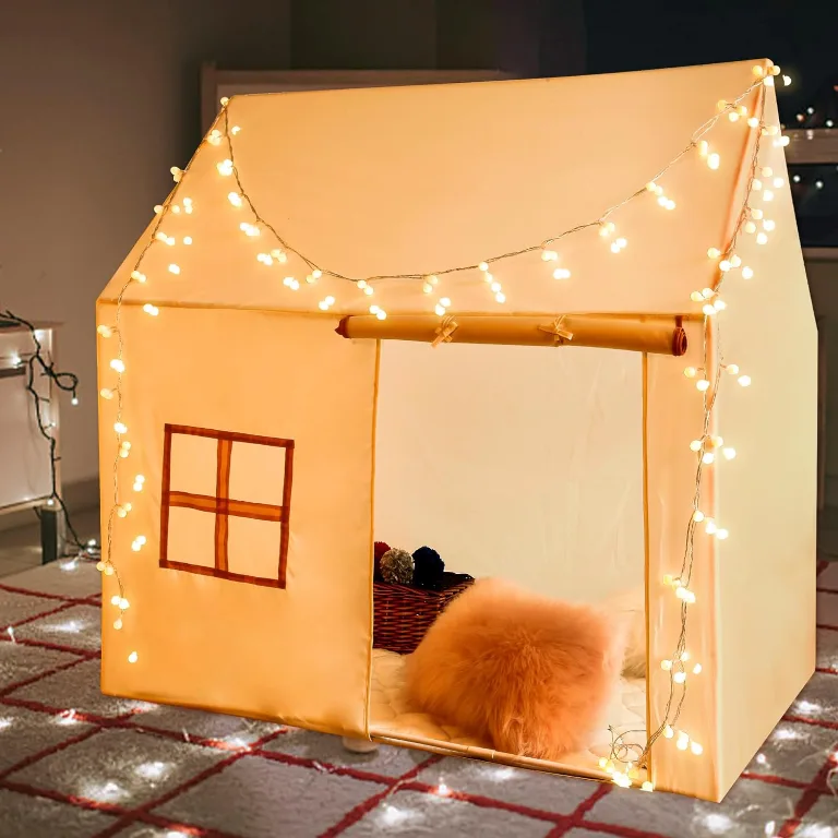  children's play tent with fairy lights and pillows