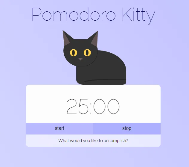Pomodoro Kitty timer for writers