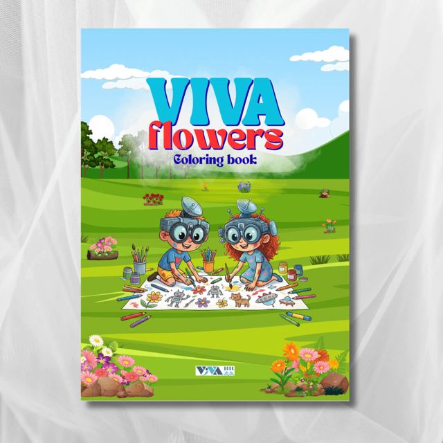 Корица на „Книжка за оцветяване „Viva Flowers“: Красиви флорални мотиви за фина моторика и концентрация, А5, 28 стр.“